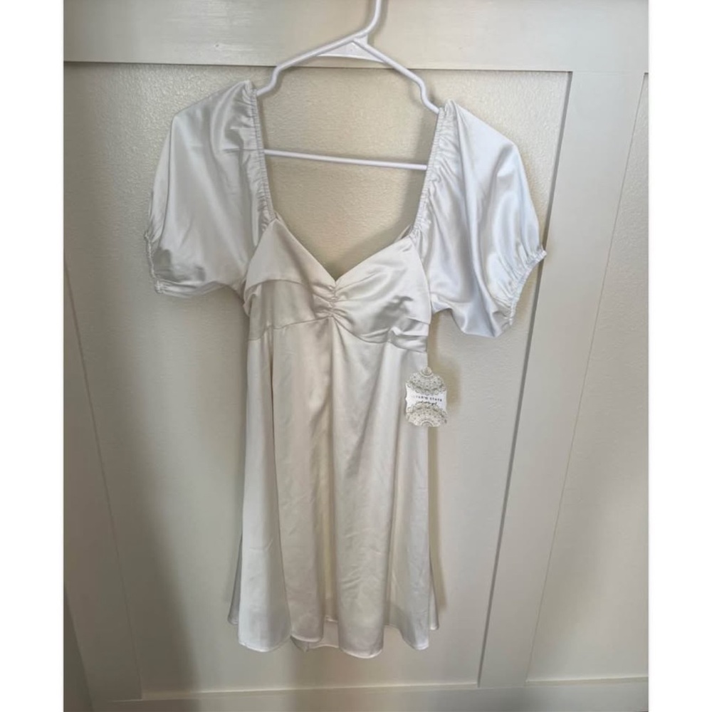 Altar'd State White Satin Chemise